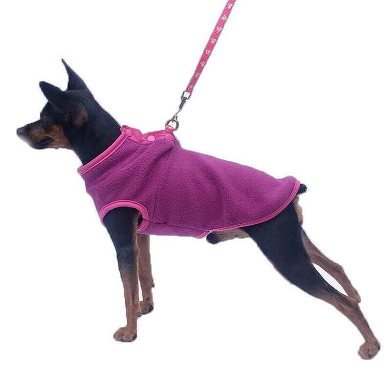 XL Pet Dog Puppy Winter Warm Fleece Jumper Vest Coat Jacket Apparel Clothes - Blue