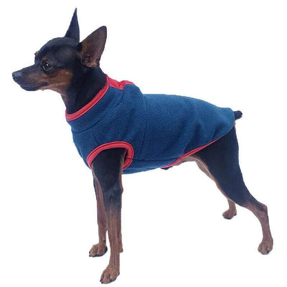 XL Pet Dog Puppy Winter Warm Fleece Jumper Vest Coat Jacket Apparel Clothes - Blue