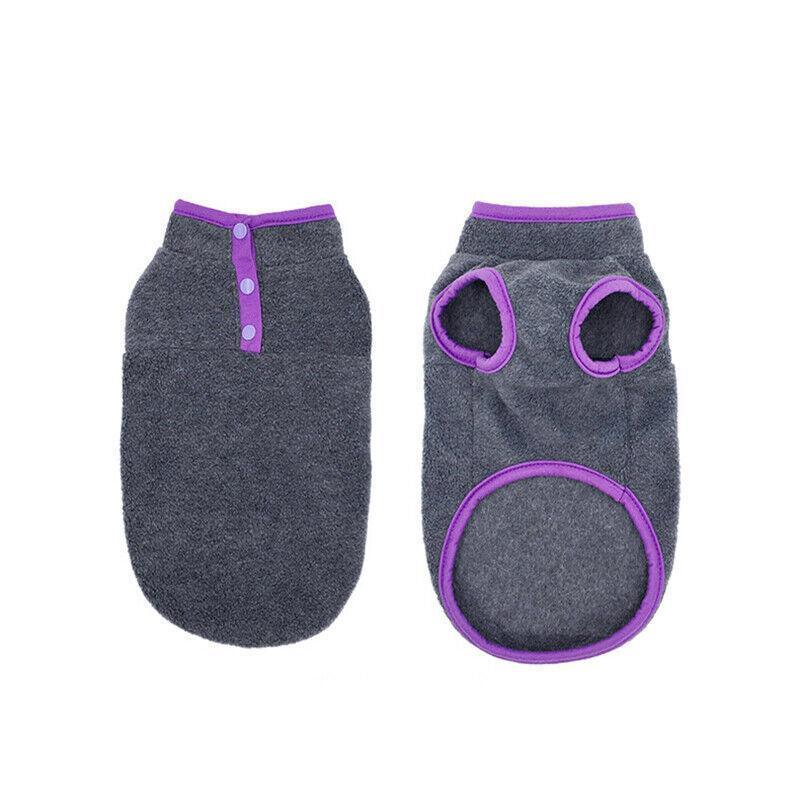 XS Pet Dog Puppy Winter Warm Fleece Jumper Vest Coat Jacket Apparel Clothes - Blue