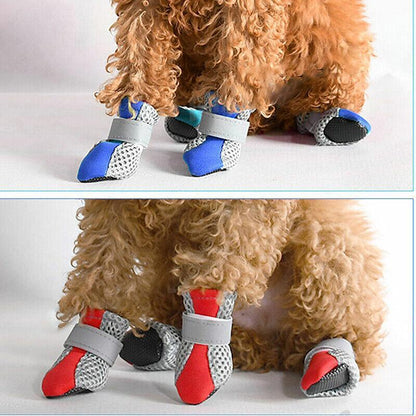 4PCS S Size Anti Slip Waterproof Protective Dog Shoes Rain Boots Pet Socks Booties - Black