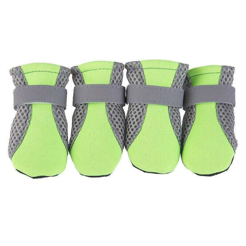 4PCS L Size Anti Slip Waterproof Protective Dog Shoes Rain Boots Pet Socks Booties - Green