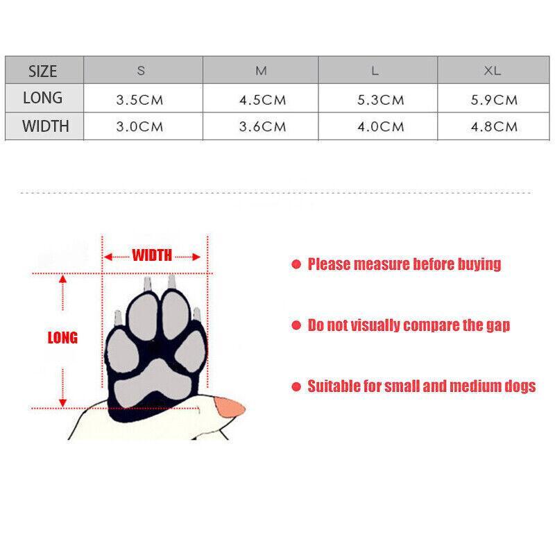4Pcs XL Size Anti Slip Waterproof Protective Dog Shoes Rain Boots Pet Socks Booties - Red