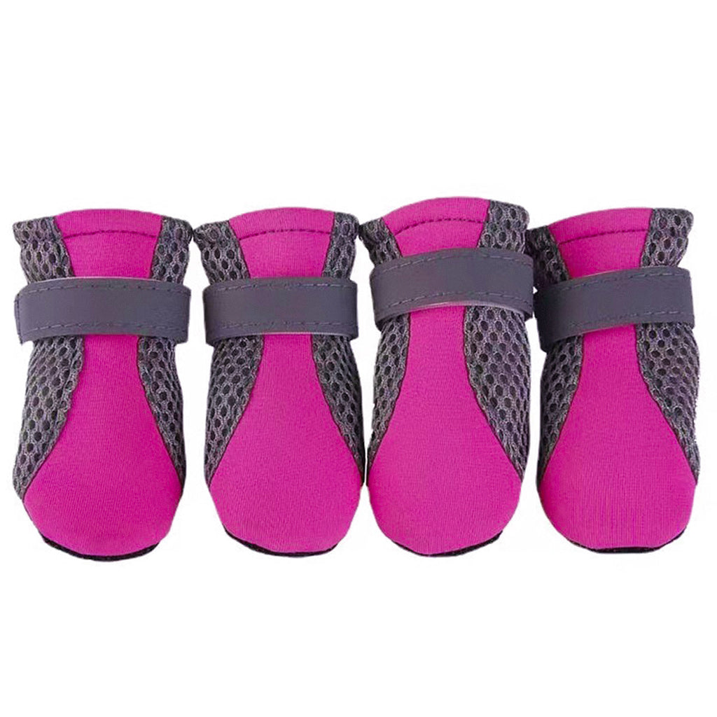 4Pcs XL Size Anti Slip Waterproof Protective Dog Shoes Rain Boots Pet Socks Booties - Red