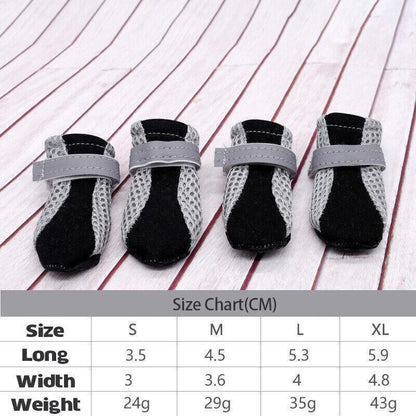 4PCS M Size Anti Slip Waterproof Protective Dog Shoes Rain Boots Pet Socks Booties - Rose Red