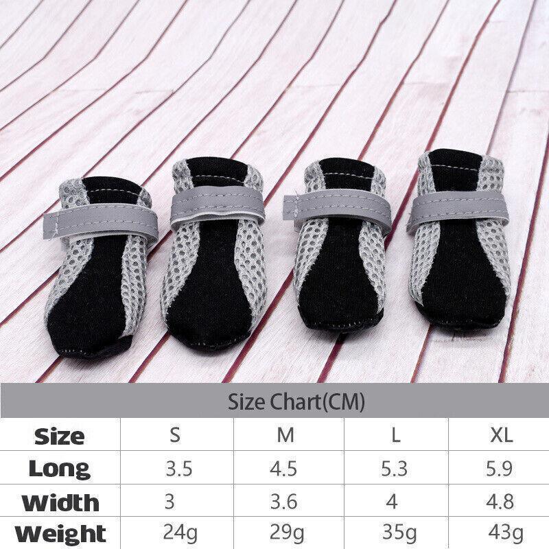 4PCS S Size Anti Slip Waterproof Protective Dog Shoes Rain Boots Pet Socks Booties - Rose Red