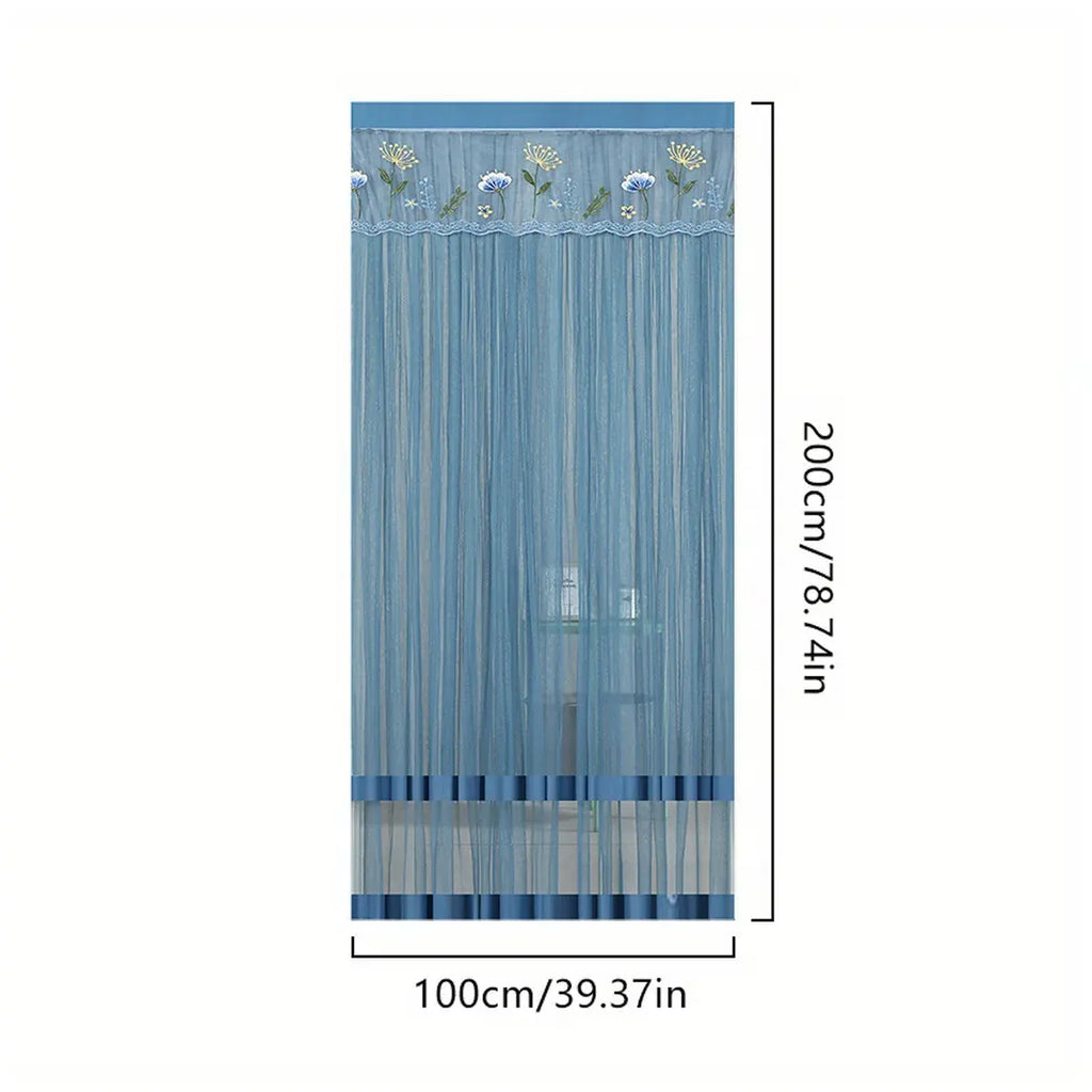Door Curtain Breathable Insect Proof Durable High-Quality for Home Kitchen Use - Blue
