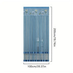 Door Curtain Breathable Insect Proof Durable High-Quality for Home Kitchen Use - Blue