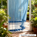 Door Curtain Breathable Insect Proof Durable High-Quality for Home Kitchen Use - Blue