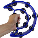 Double Half Moon Tambourine Handheld Musical Percussion Instrument Bell Drum - Green