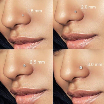 Stainless Steel Nosepiece with Gold Nose Stud Stylish Piercing Jewellery Women - L-Shaped Rod-2.5mm