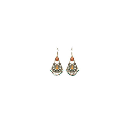 Retro Court Style Geometric Leaf Earrings Elegant Vintage Jewelry for Women Gift - 1