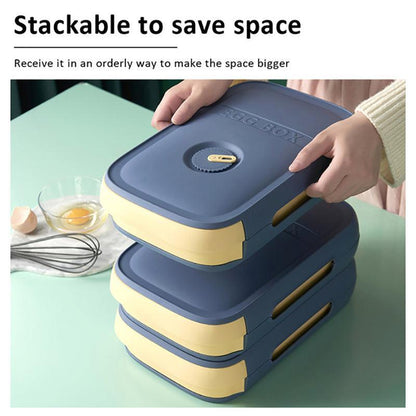 Drawer Type Eggs Tray Fruit Storage Box Kitchen Stacking Holder Food Container - Blue