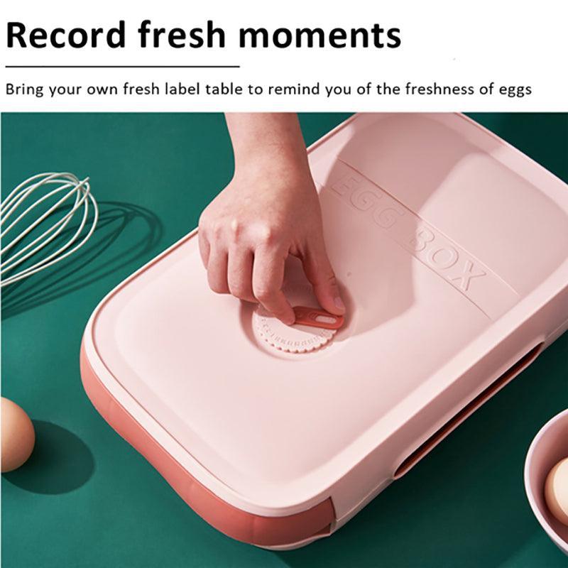 Drawer Type Eggs Tray Fruit Storage Box Kitchen Stacking Holder Food Container - Blue