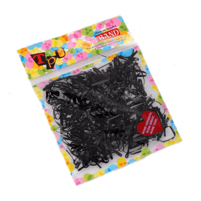 400pcs Small Elastic Rubber Band Hair Ties Multi Colour Black Ponytail Holders - Colourful