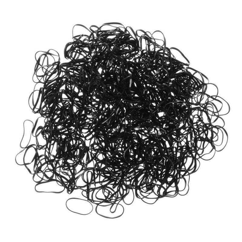 400pcs Small Elastic Rubber Band Hair Ties Multi Colour Black Ponytail Holders - Fluorescence