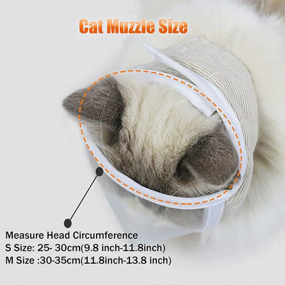 Breathable Pet Headgear Clear Cat Dog Mask Anti Bite Scratch Protective Gear - M
