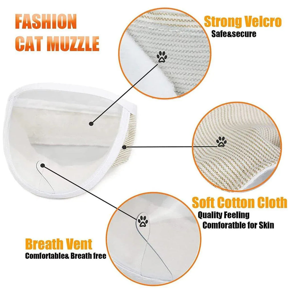Breathable Pet Headgear Clear Cat Dog Mask Anti Bite Scratch Protective Gear - M