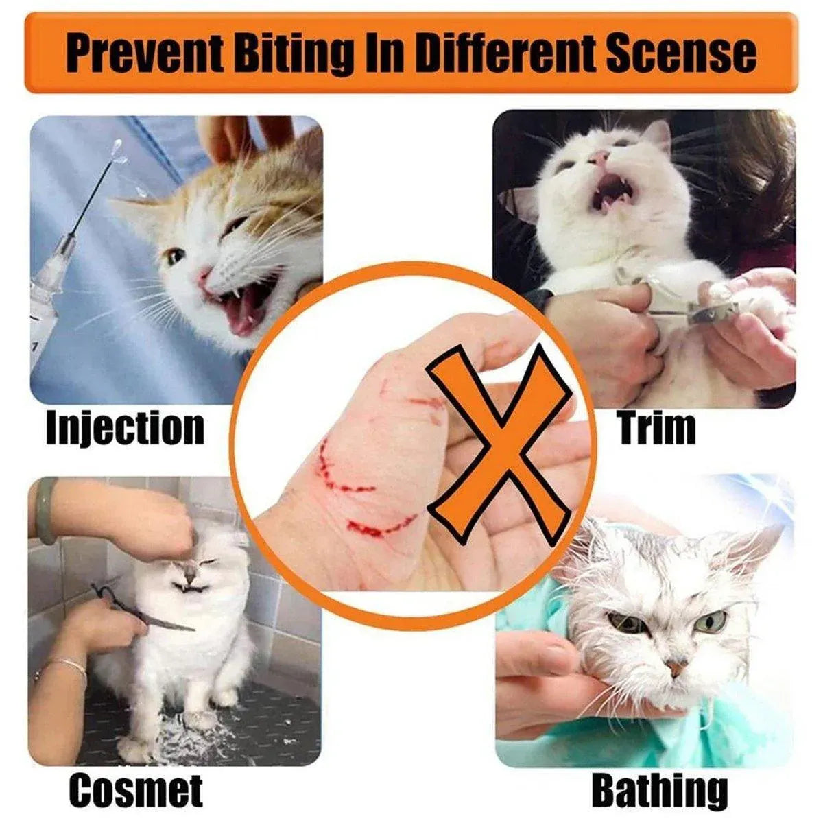 Breathable Pet Headgear Clear Cat Dog Mask Anti Bite Scratch Protective Gear - M