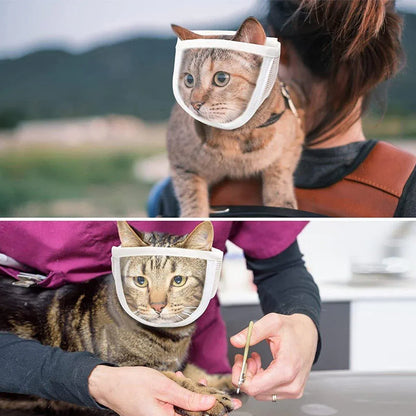 Breathable Pet Headgear Clear Cat Dog Mask Anti Bite Scratch Protective Gear - M