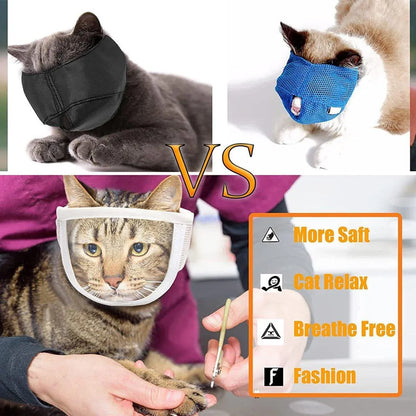 Breathable Pet Headgear Clear Cat Dog Mask Anti Bite Scratch Protective Gear - S