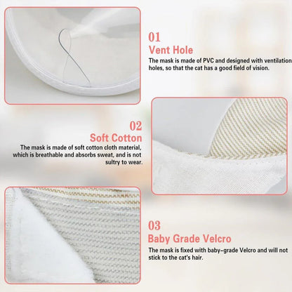 Breathable Pet Headgear Clear Cat Dog Mask Anti Bite Scratch Protective Gear - S