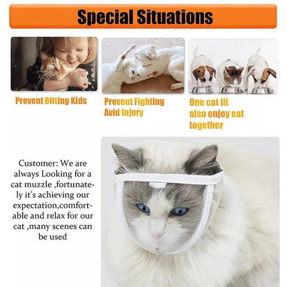 Breathable Pet Headgear Clear Cat Dog Mask Anti Bite Scratch Protective Gear - S