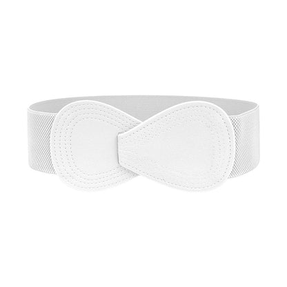 Fashion Belt Red Elastic Waist Cover Wide Belt Women Black Elastic Bow Decoration - Grey