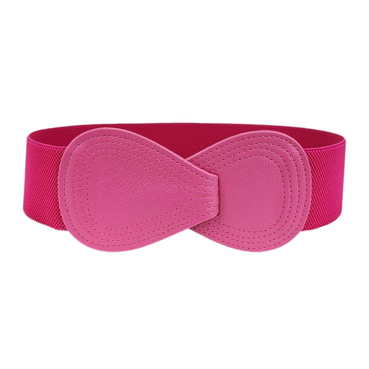 Fashion Belt Red Elastic Waist Cover Wide Belt Women Black Elastic Bow Decoration - Grey