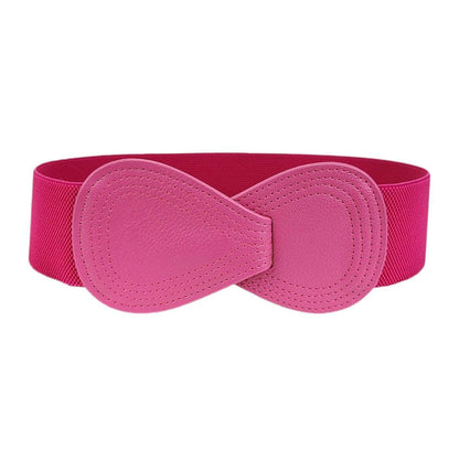Fashion Belt Red Elastic Waist Cover Wide Belt Women Black Elastic Bow Decoration - Grey