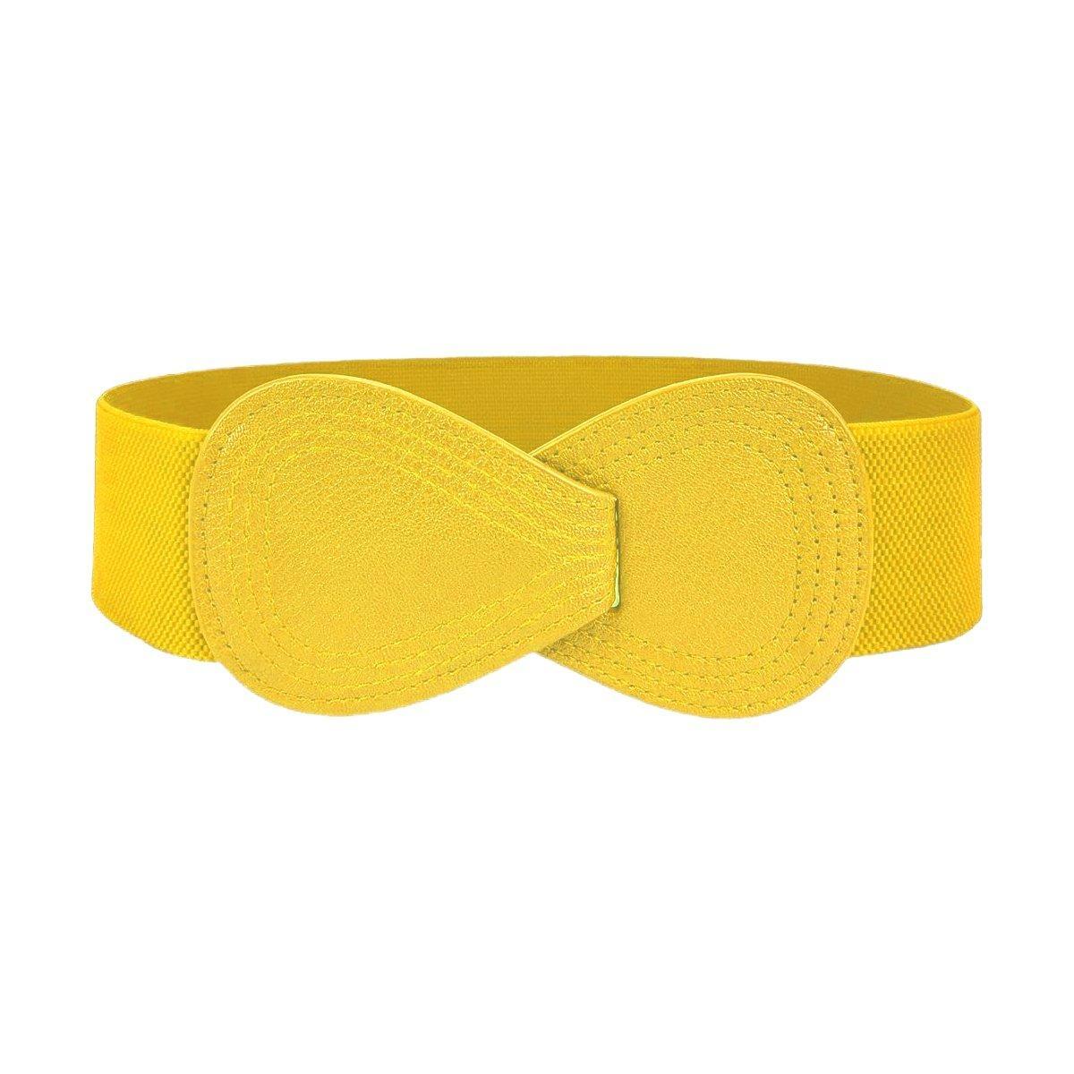 Fashion Belt Red Elastic Waist Cover Wide Belt Women Black Elastic Bow Decoration - Grey