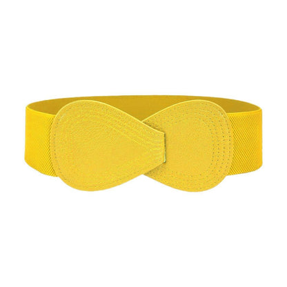 Fashion Belt Red Elastic Waist Cover Wide Belt Women Black Elastic Bow Decoration - Grey