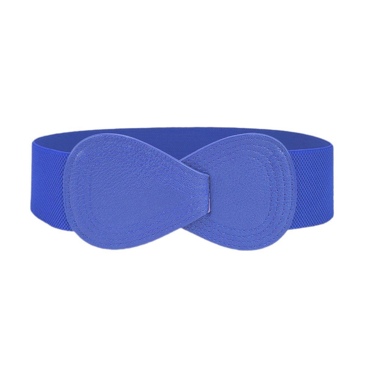 Fashion Belt Red Elastic Waist Cover Wide Belt Women Black Elastic Bow Decoration - Grey