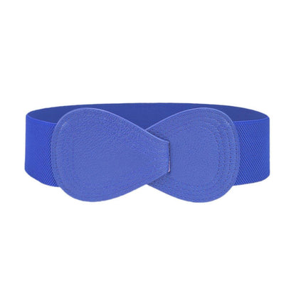 Fashion Belt Red Elastic Waist Cover Wide Belt Women Black Elastic Bow Decoration - Grey