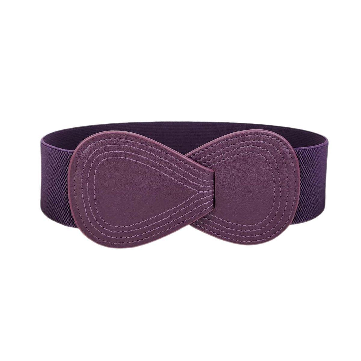 Fashion Belt Red Elastic Waist Cover Wide Belt Women Black Elastic Bow Decoration - Grey