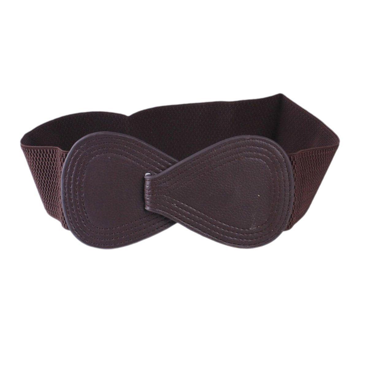Fashion Belt Red Elastic Waist Cover Wide Belt Women Black Elastic Bow Decoration - Grey