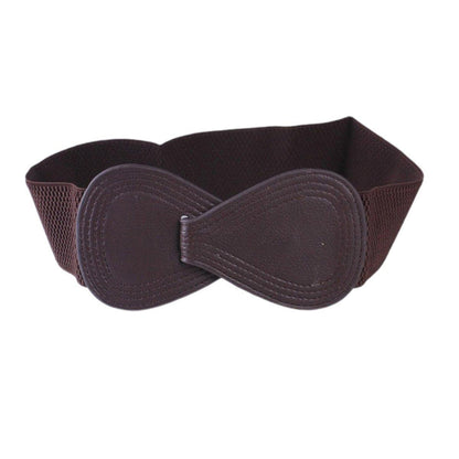 Fashion Belt Red Elastic Waist Cover Wide Belt Women Black Elastic Bow Decoration - Grey
