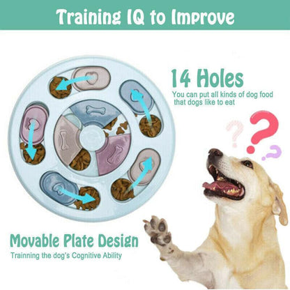 Dog Treat Dispenser Puppy Feeder Puzzle Game Interactive Toy Pet Training Supply - Pink
