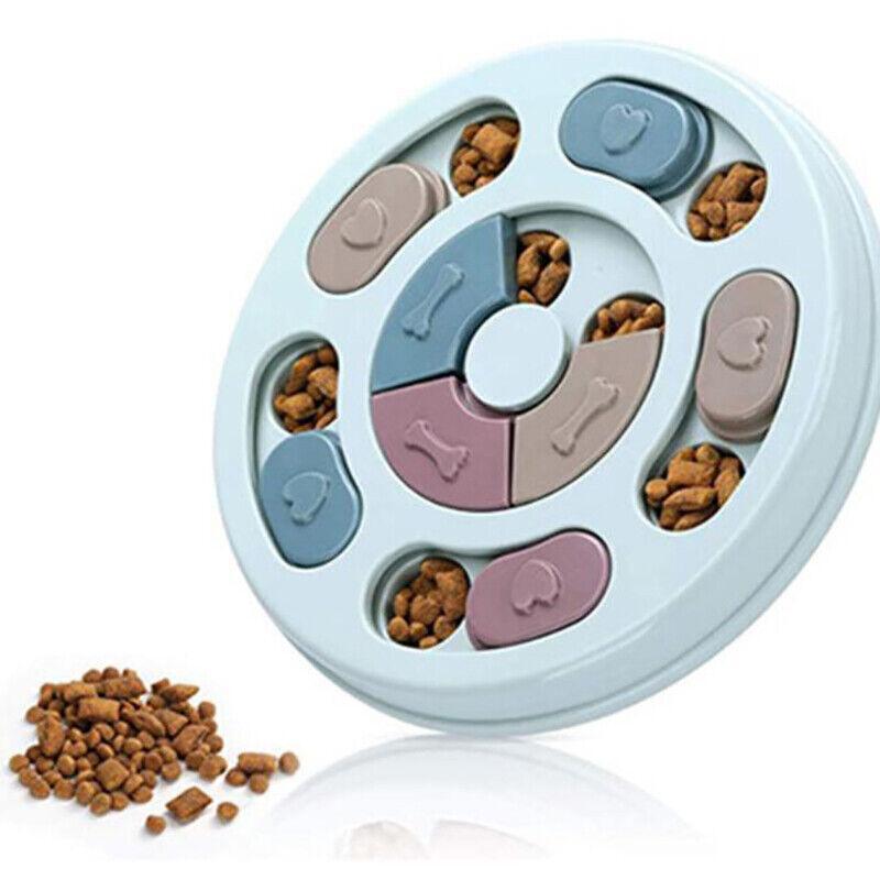 Dog Treat Dispenser Puppy Feeder Puzzle Game Interactive Toy Pet Training Supply - Pink