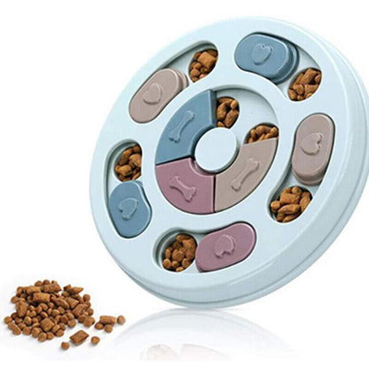 Dog Treat Dispenser Puppy Feeder Puzzle Game Interactive Toy Pet Training Supply - Pink