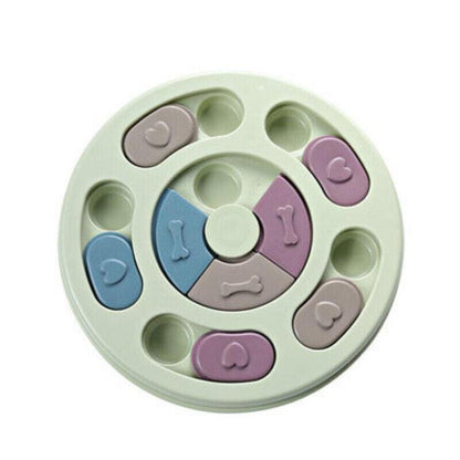 Dog Treat Dispenser Puppy Feeder Puzzle Game Interactive Toy Pet Training Supply - Pink
