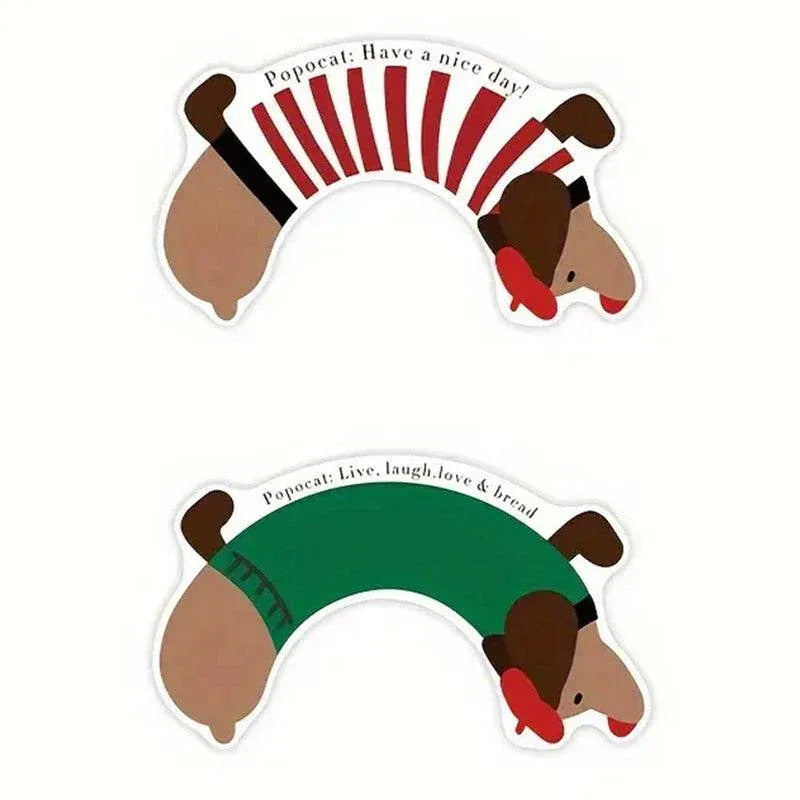 Dachshund U Shaped Floor Mats Non Slip Dirt Resistant Foot Mats for Toilet Home - Green