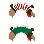 Dachshund U Shaped Floor Mats Non Slip Dirt Resistant Foot Mats for Toilet Home - Green