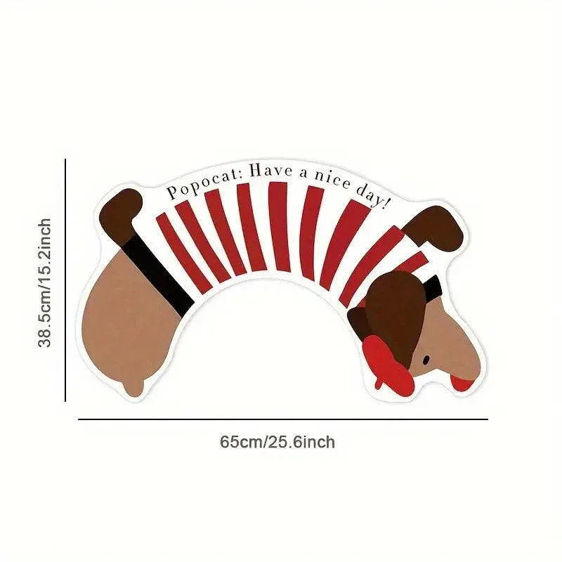 Dachshund U Shaped Floor Mats Non Slip Dirt Resistant Foot Mats for Toilet Home - Green