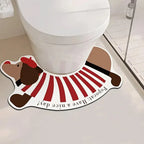 Dachshund U Shaped Floor Mats Non Slip Dirt Resistant Foot Mats for Toilet Home - Green