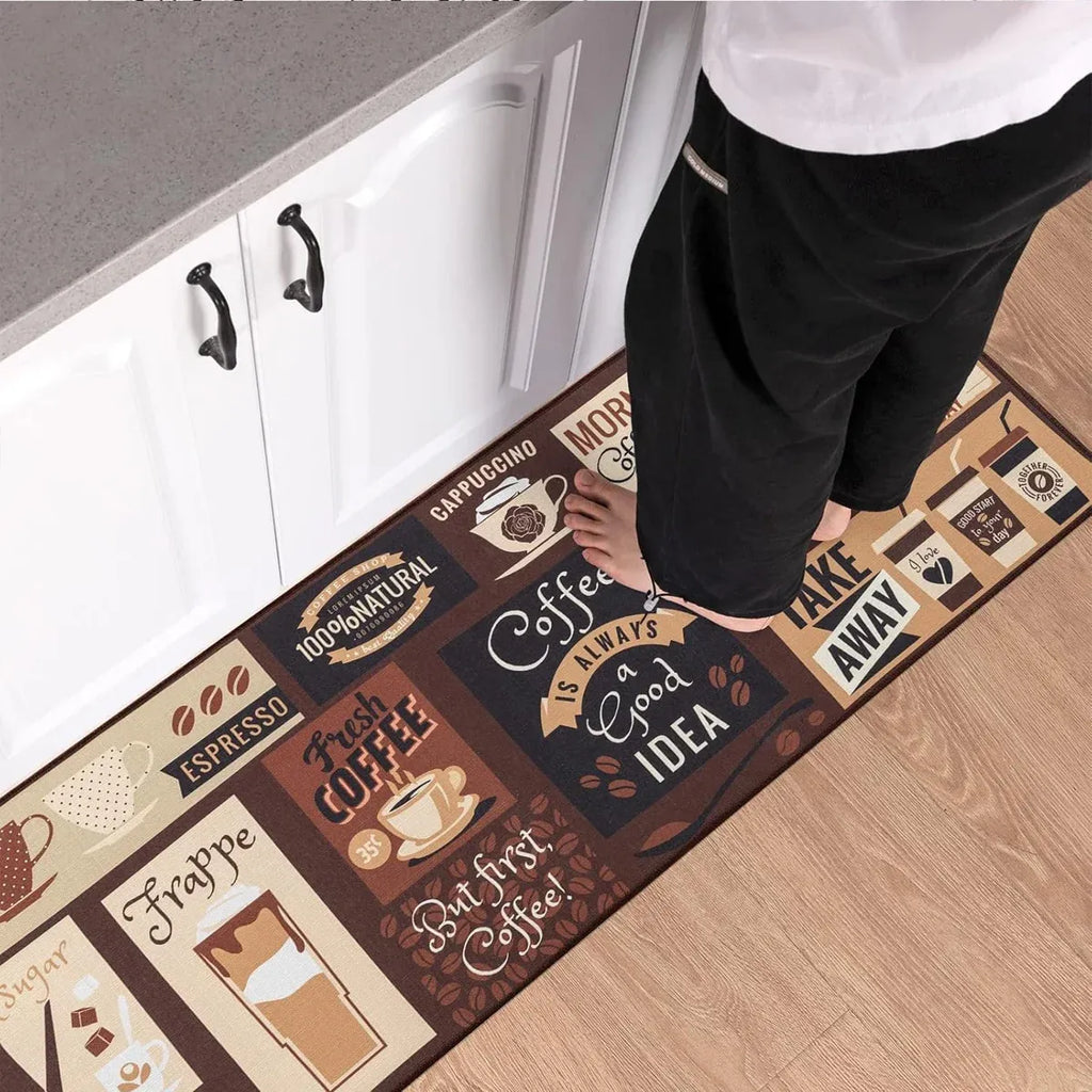 Printed Non Slip Door Floor Rug Mat Kitchen Bathroom Carpet Mat Water Absorbent