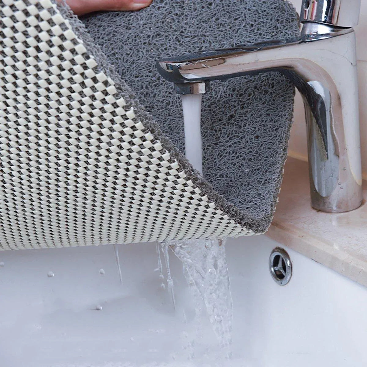 Waterproof Non-Slip Bathroom Shower Mat Anti-Slip Rug Toilet Floor Mat Washable - Grey-60*80cm
