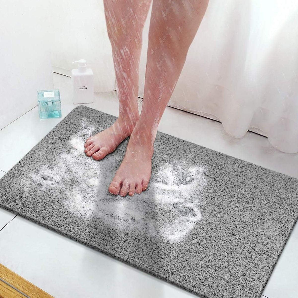 Waterproof Non-Slip Bathroom Shower Mat Anti-Slip Rug Toilet Floor Mat Washable - Grey-60*80cm