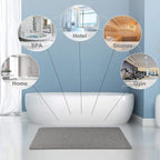 Waterproof Non-Slip Bathroom Shower Mat Anti-Slip Rug Toilet Floor Mat Washable - White-43*120cm