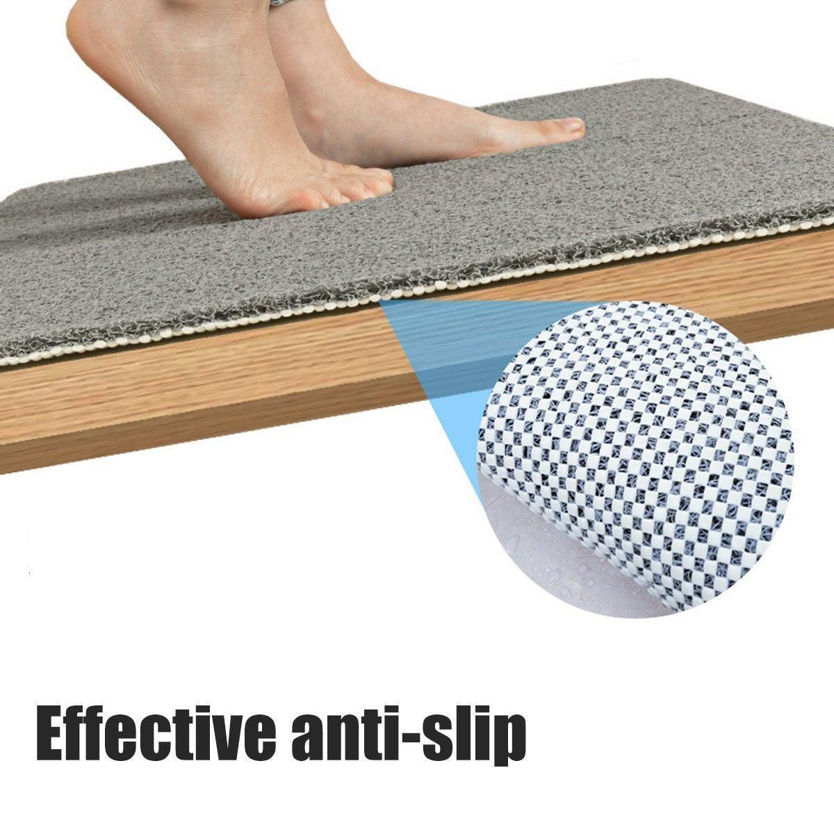 Waterproof Non-Slip Bathroom Shower Mat Anti-Slip Rug Toilet Floor Mat Washable - White-43*120cm