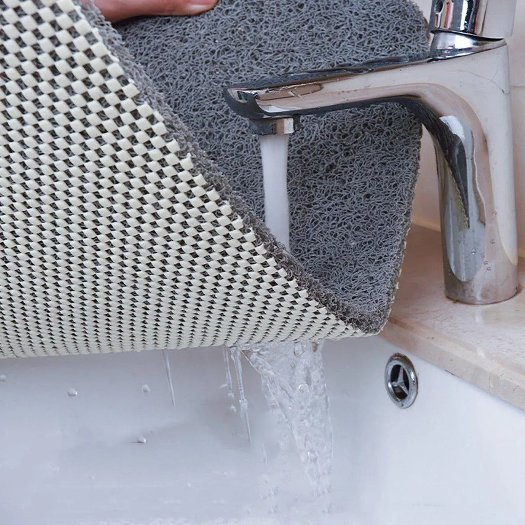 Waterproof Non-Slip Bathroom Shower Mat Anti-Slip Rug Toilet Floor Mat Washable - White-43*120cm